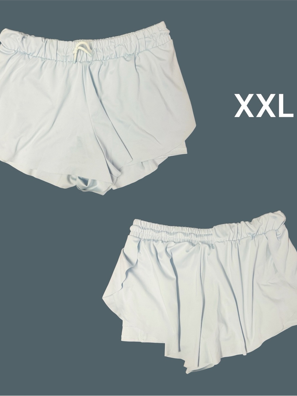 Balance Collection Light Blue Ruffle Athletic Shorts xl